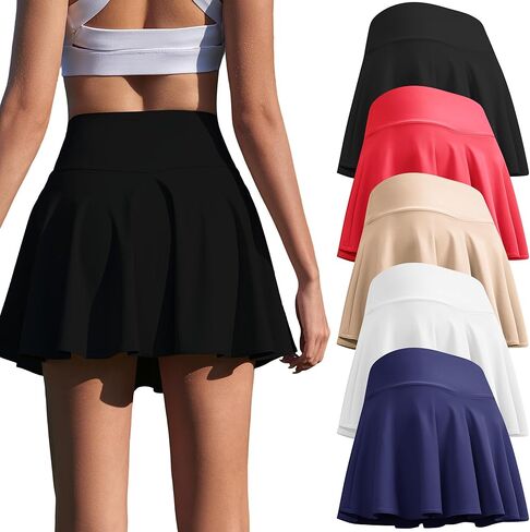 تنورة تنس للسيدات من CE' CERDR مكونة من 3/5 قطع، تنورة رياضية بطيات عالية الخصر مع جيوب، تنورة لتمارين الجولف in Kuwait