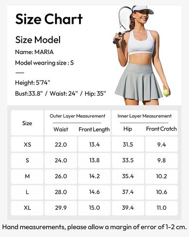 تنورة تنس للسيدات من CE' CERDR مكونة من 3/5 قطع، تنورة رياضية بطيات عالية الخصر مع جيوب، تنورة لتمارين الجولف in Kuwait