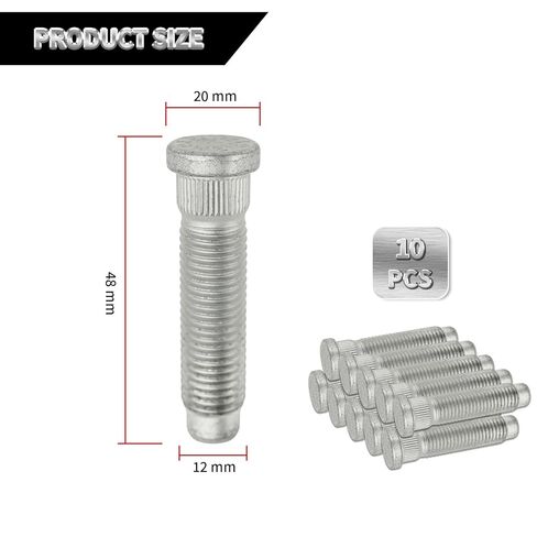 10 PCs M12-1.50 Wheel Studs, Replacement for Chevrolet Equinox Malibu Impala Monte Carlo S10 Buick GMC Envoy (Front or Rear Side) in Saudi Arabia