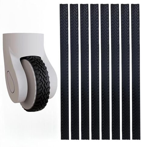 8 Pcs Silicone Luggage Wheel Covers, Noise-Reducing Shock-Absorbing Protectors, Universal Fit for Suitcase Wheels & Office Chair Casters, Customizable Cut-to-Fit Design (Black) in Saudi Arabia