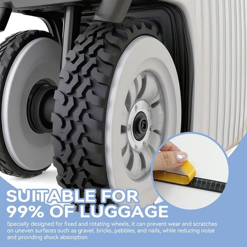 8 Pcs Silicone Luggage Wheel Covers, Noise-Reducing Shock-Absorbing Protectors, Universal Fit for Suitcase Wheels & Office Chair Casters, Customizable Cut-to-Fit Design (Black) in Saudi Arabia