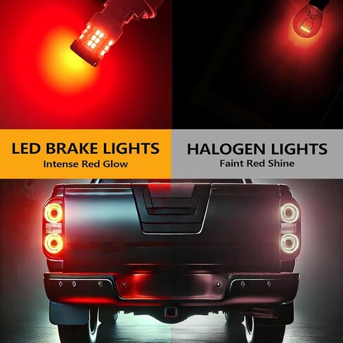 مصابيح إضاءة LED للفرامل/الذيل 3157 متوافقة مع Nissan Frontier 2000-2020، ضوء أحمر، التوصيل والتشغيل، حزمة من 2 in Kuwait