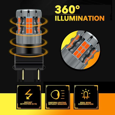 مصابيح إضاءة LED للفرامل/الذيل 3157 متوافقة مع Nissan Frontier 2000-2020، ضوء أحمر، التوصيل والتشغيل، حزمة من 2 in Kuwait