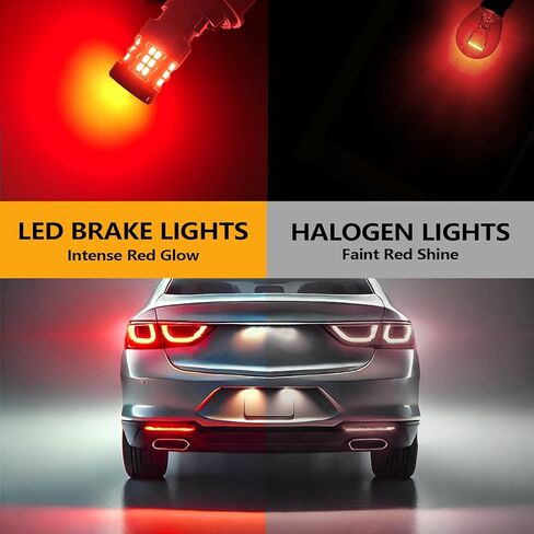 مصابيح إضاءة الفرامل LED 1157 متوافقة مع Kia Optima 2001-2020، 2357 7528 P215W 17916 لمبة، ضوء أحمر، التوصيل والتشغيل، حزمة من 2 in Kuwait