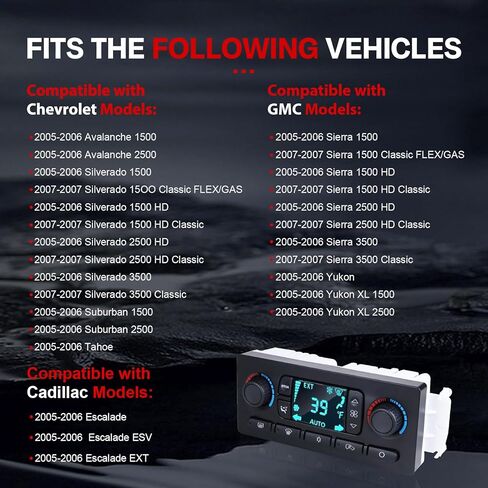 10367041 A/C Heater Climate Control Module Panel Switch Compatible with 05-06 Chevy Silverado Suburban GMC Sierra Yukon Envoy Cadillac Escalade Rainier Hummer Bravada 15855848 15832314 in Saudi Arabia