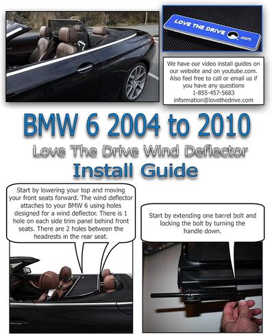 Love The Drive BMW Windstop for 6 Series 650 645 630 (E64) 2004 من خلال 2010، التجارة؛ عاكس الرياح، حاجز الرياح in Kuwait