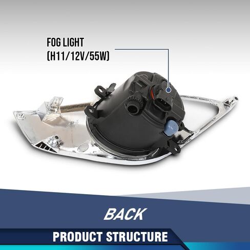مصابيح الضباب الأمامية PIT66 ومصابيح التبديل وغطاء الكروم المتوافقة مع Toyota Avalon 2013 2014 2015 812200W040، 8122008020، 812100W050، 8121008020، 5212807040 عدسة شفافة in Kuwait