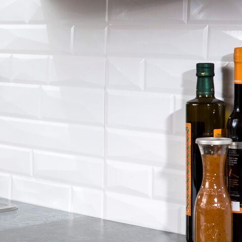 FASÄDE Vista Decorative Vinyl Backsplash 15 sq ft Kit in Gloss White in Saudi Arabia