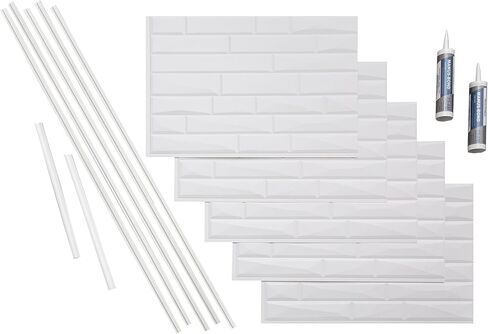 FASÄDE Vista Decorative Vinyl Backsplash 15 sq ft Kit in Gloss White in Saudi Arabia