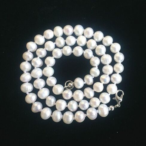 Adabele Authentic Natural Grade A Potato Round White Cultured Freshwater Pearl Necklace Women Jewelry Anniversary Birthday Mother Gifts in Saudi Arabia