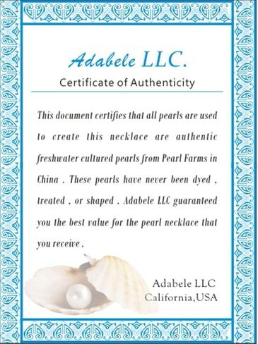 Adabele Authentic Natural Grade A Potato Round White Cultured Freshwater Pearl Necklace Women Jewelry Anniversary Birthday Mother Gifts in Saudi Arabia