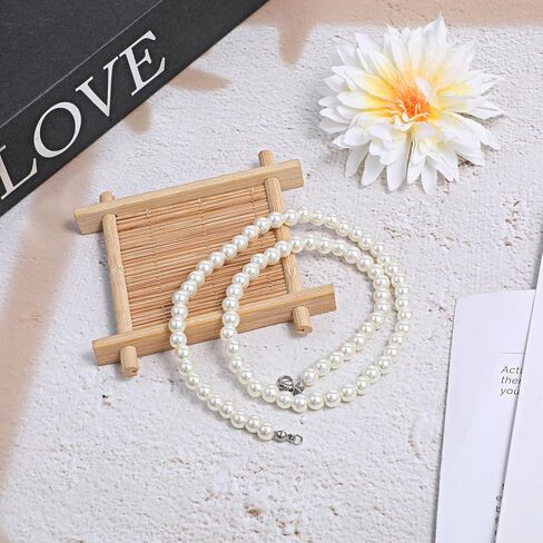 Round Imitation Pearl Necklace for Women, 6MM Cream White Rounds Pearl Choker Dainty Round Imitation Pearls Choker Necklace for Wedding Prom Jewelry Gifts in Saudi Arabia