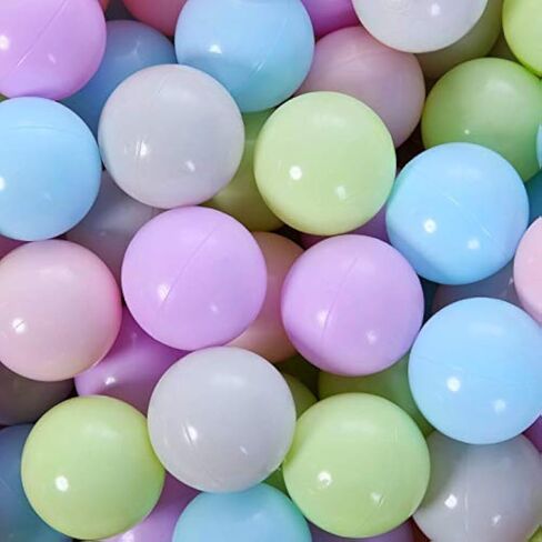 PlayMaty Ball Pool Pit Balls - 2.75inches Phthalate&BPA Free Plastic Ocean Pearl White and Transparent Balls for Kids Toddlers and Babys for Playhouse Play Tent Playpen Party Decoration Pack of 50 in Kuwait