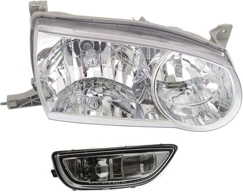 Replacement Headlight Kit fits Toyota Corolla 2001-2002 Passenger Side CE Sedan 1.8L in Saudi Arabia