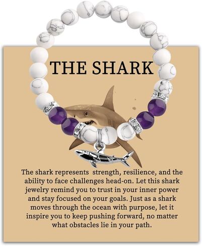BLEOUK Shark Charm Bracelet Jewelry Themed Gifts Shark Lover Gift Friendship Present Ocean Animals Shark Lover Merch in Kuwait