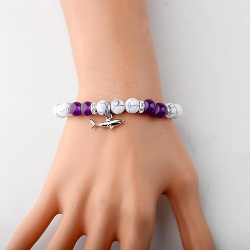 BLEOUK Shark Charm Bracelet Jewelry Themed Gifts Shark Lover Gift Friendship Present Ocean Animals Shark Lover Merch in Kuwait