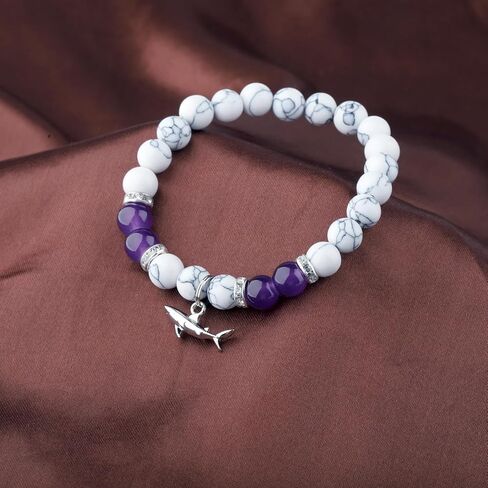 BLEOUK Shark Charm Bracelet Jewelry Themed Gifts Shark Lover Gift Friendship Present Ocean Animals Shark Lover Merch in Kuwait