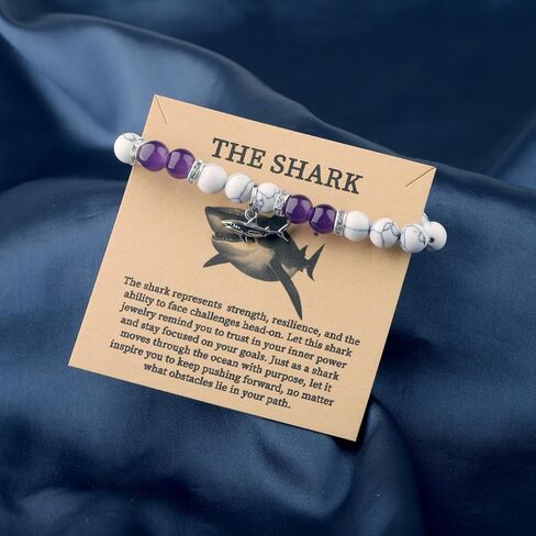 BLEOUK Shark Charm Bracelet Jewelry Themed Gifts Shark Lover Gift Friendship Present Ocean Animals Shark Lover Merch in Kuwait