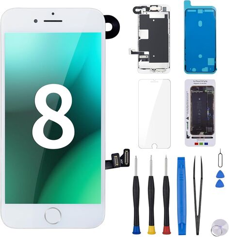 for iPhone 8 SE 2nd Gen Screen Replacement with Home Button Black in Kuwait