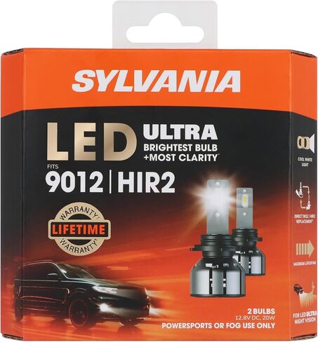 SYLVANIA 9012 LED Ultra - Fog Lights For Cars and Trucks - Headlight Bulbs for Off Road Powersports - 6000k Cool White LED Light - Maximum Lifespan - No Polarity - DIY Upgrade in Saudi Arabia