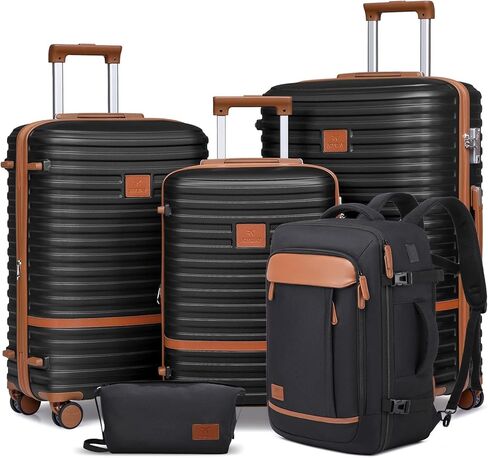 مجموعة حقائب سفر قابلة للتوسيع من Joyway مكونة من 5 قطع، مجموعة حقائب سفر ذات هيكل صلب خفيف الوزن مع عجلات دوارة وقفل TSA (مجموعة من 5 قطع، رمادي) in Kuwait