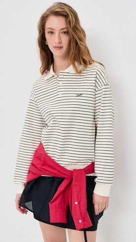 DUNST Women's Striped Collared T-Shirt in Saudi Arabia