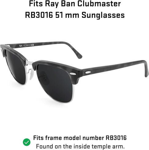 Revant Replacement Lenses for Ray-Ban Clubmaster RB3016 51mm sunglasses, UV Protection, Anti-Scratch and Impact Resistant, Non-Polarized Gray Green in Saudi Arabia