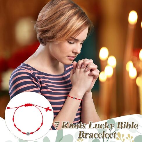 Droutti 30 Sets Saint Benedict Bracelet with Prayer Greeting Card St Michael Amulet Bracelets Adjustable Knot String Braided Catholic Bracelets Red Protection Good Luck Bracelet for Women Men Jewelry in Saudi Arabia