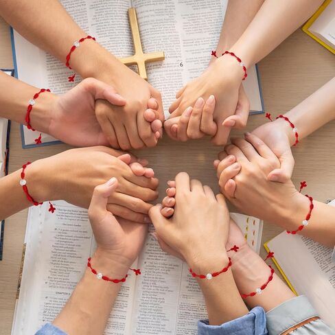 Droutti 30 Sets Saint Benedict Bracelet with Prayer Greeting Card St Michael Amulet Bracelets Adjustable Knot String Braided Catholic Bracelets Red Protection Good Luck Bracelet for Women Men Jewelry in Saudi Arabia