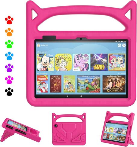 حافظة كمبيوتر لوحي Fire 7 للأطفال، حافظة Kindle Fire 7، حافظة كمبيوتر لوحي Amazon Fire 7 (إصدار الجيل الثاني عشر 2022)، حافظة حماية خفيفة الوزن مقاومة للصدمات لجهاز Amazon Kindle Fire 7 اللوحي الجديد، أزرق in Kuwait
