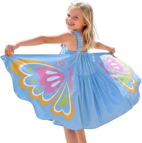 WELAKEN Kid Girls Butterfly Wings Dress - Toddler Sleeveless Fairy Sundress in Kuwait