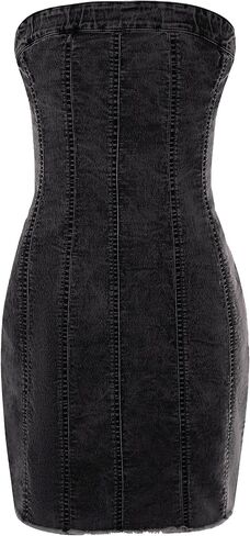 EXARUS Girls Denim Dress Spaghetti Strap/Strapless Sleeveless Jean Dresses Mini Teen Casual Spring Summer Party 8-14Y in Saudi Arabia