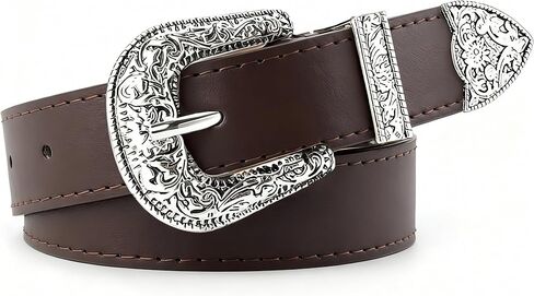 QIQILUXI الحزام الغربي للنساء والرجال رعاة البقر ورعاة البقر نحت أبازيم أحزمة لسراويل الجينز in Kuwait