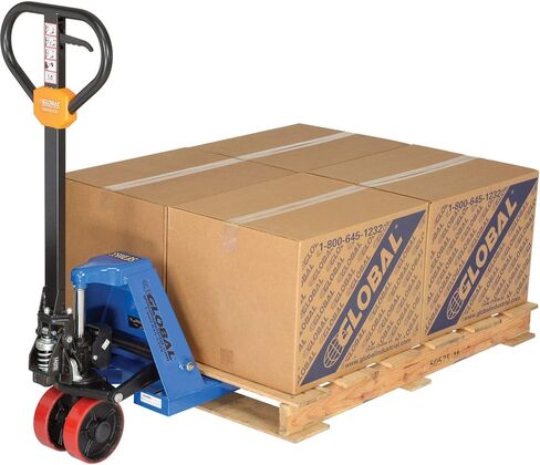 Global Industrial High Capacity Narrow Aisle Pallet Jack, 18" W x 48" L Forks, 5500 lb. Capacity, Manual Duty Pallet Truck for Warehouse, Manufacturing and Retail in Saudi Arabia