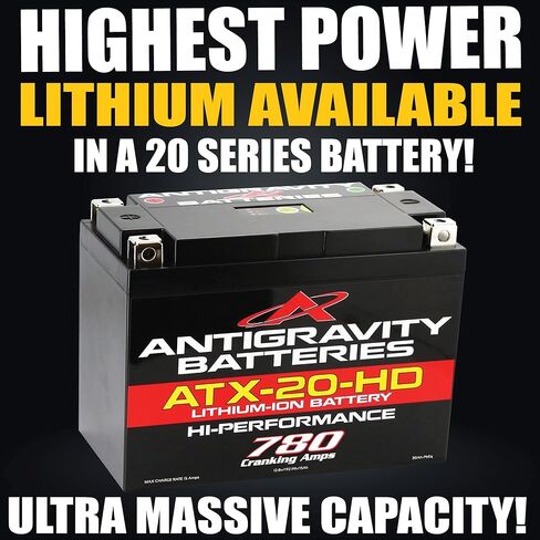 مضاد الجاذبية ATX20-HD. بطارية ليثيوم عالية الأداء للدراجات النارية وبطارية Powersport، 12 فولت 15 أمبير، المجموعة 20، ATV، Quad، UTV، Jet Ski، PWC، جزازة العشب، مولد - هوندا، هارلي، فيكتوري، هندي in Kuwait