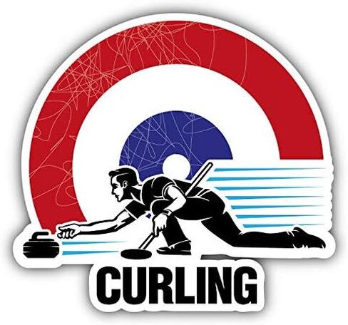 Curling Sport Label Round Metal 0.75" Lapel Pin Hat Shirt Pin Tie Tack Pinback in Saudi Arabia