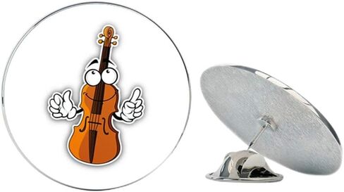 Violin Smiley Round Metal 0.75" Lapel Pin Hat Shirt Pin Tie Tack Pinback in Saudi Arabia