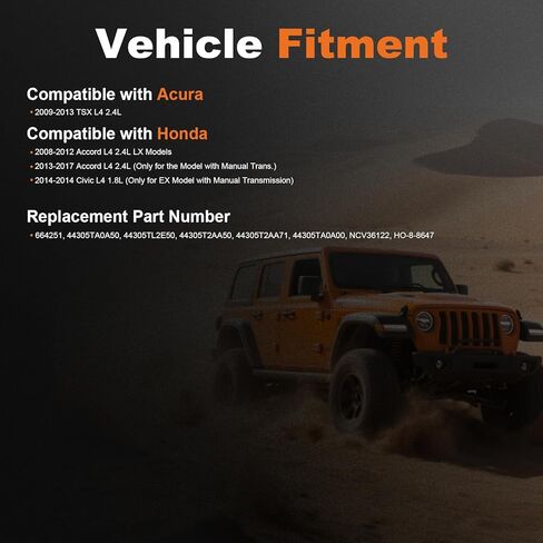 مجموعة عمود المحور الأمامي الأيمن ODM مناسبة لـ Acura 09-13 TSX L4 2.4L؛ لهوندا 08-12 أكورد L4 2.4L LX موديلات 13-17 أكورد L4 2.4L 14 سيفيك L4 1.8L ، المحور الجانبي للركاب استبدال 664251 HO-8-8647 in Kuwait