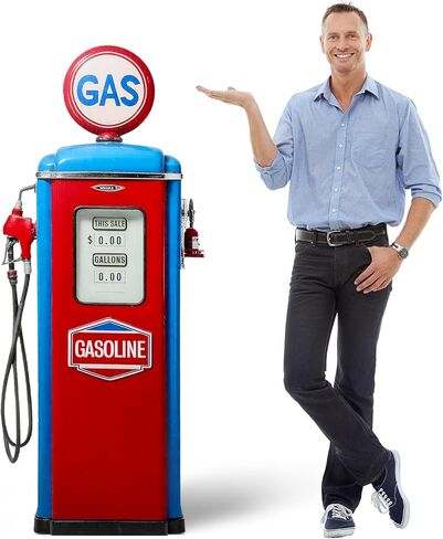 5.3 ft Gas Pump Cardboard Stand-up Cutout Life-Size Race Car Theme Party Decoration Gas Station Backdrop Photo Props Stand up Cardboard for Party Supply in Saudi Arabia