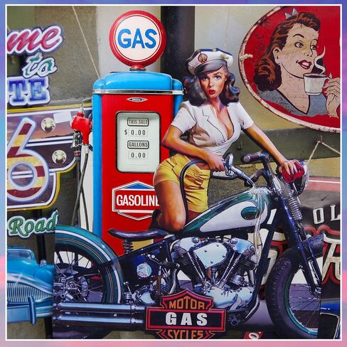 5.3 ft Gas Pump Cardboard Stand-up Cutout Life-Size Race Car Theme Party Decoration Gas Station Backdrop Photo Props Stand up Cardboard for Party Supply in Saudi Arabia