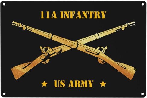 Military MOS 11A Infantry Officer Crossed Rifles Vintage Metal Tin Sign 12x8 In – Wall Art for Home, Bar, Man Cave – Easy to Hang28 in Kuwait