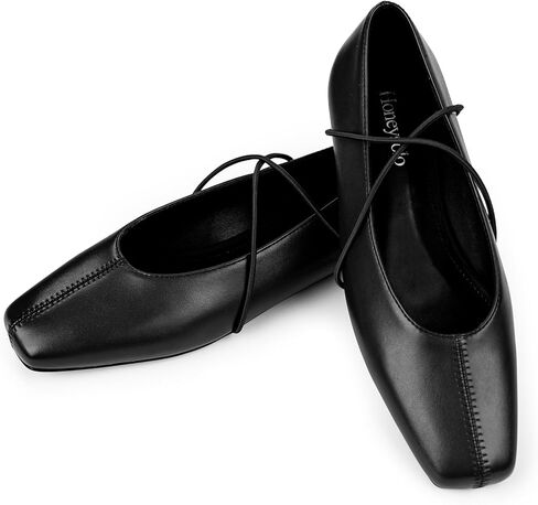 Women's Square Toe Ballet Flats Crisscross Strap Mary Jane Flats | Comfortable Dressy Slip On Mary Janes Casual Low Heel Ballerina Flats for Office Work Wedding in Saudi Arabia