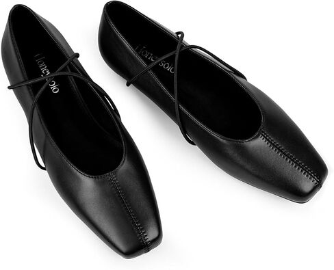 Women's Square Toe Ballet Flats Crisscross Strap Mary Jane Flats | Comfortable Dressy Slip On Mary Janes Casual Low Heel Ballerina Flats for Office Work Wedding in Saudi Arabia