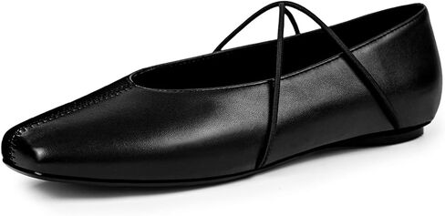 Women's Square Toe Ballet Flats Crisscross Strap Mary Jane Flats | Comfortable Dressy Slip On Mary Janes Casual Low Heel Ballerina Flats for Office Work Wedding in Saudi Arabia