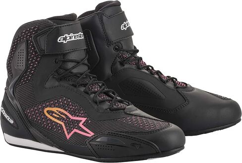 حذاء Alpinestars Stella Faster-3 Rideknit للسيدات لركوب الدراجات النارية، معتمد من CE، حذاء خفيف الوزن للراحة والحماية، 9، أسود/أصفر/وردي in Kuwait