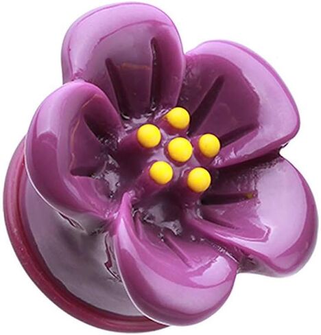 Adorable Hibiscus Flower Single Flared Ear Gauge Plug in Saudi Arabia