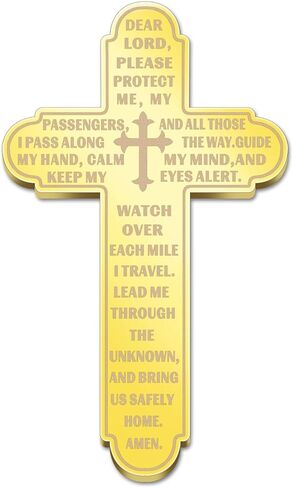 مشابك حماية للصلاة متقاطعة للسيارة، مشبك حاجب مسيحي ديني، ملحقات السيارة هدية سلامة للمسافر لسائق السيارة صديق العائلة (فضي) in Kuwait