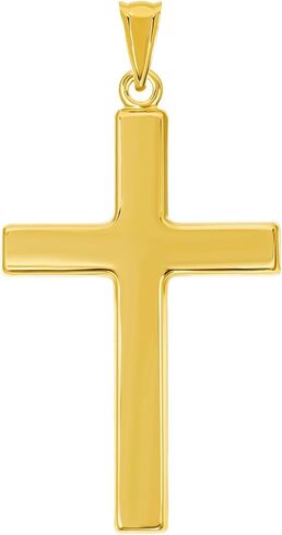 Jewelry America 14k Yellow Gold Large Plain and Simple Religious Cross Pendant - 2 Inch Height in Saudi Arabia