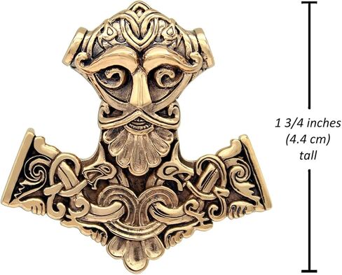 قلادة ثورس هامر من البرونز بتصميم Dryad - هدية مجوهرات فايكنغ ميولنير نورس باغان - طول 1.75 بوصة (4.4 سم) in Saudi Arabia
