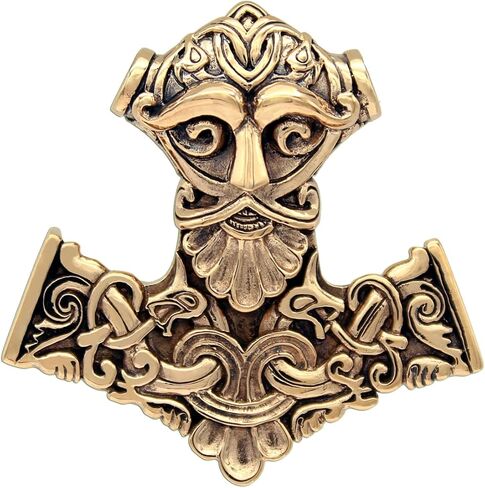 قلادة ثورس هامر من البرونز بتصميم Dryad - هدية مجوهرات فايكنغ ميولنير نورس باغان - طول 1.75 بوصة (4.4 سم) in Saudi Arabia